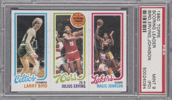 1980/81 Topps Larry Bird/Magic Johnson Rookie Card – PSA MINT 9 (PD) 